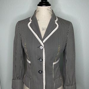 Earl Rudenberg size X Small Navy White Striped lined Blazer